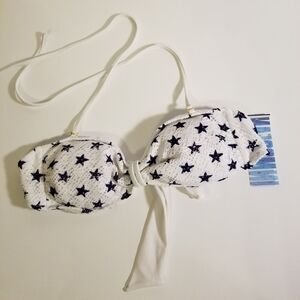 NWT Inmocean white with blue stars bikini top